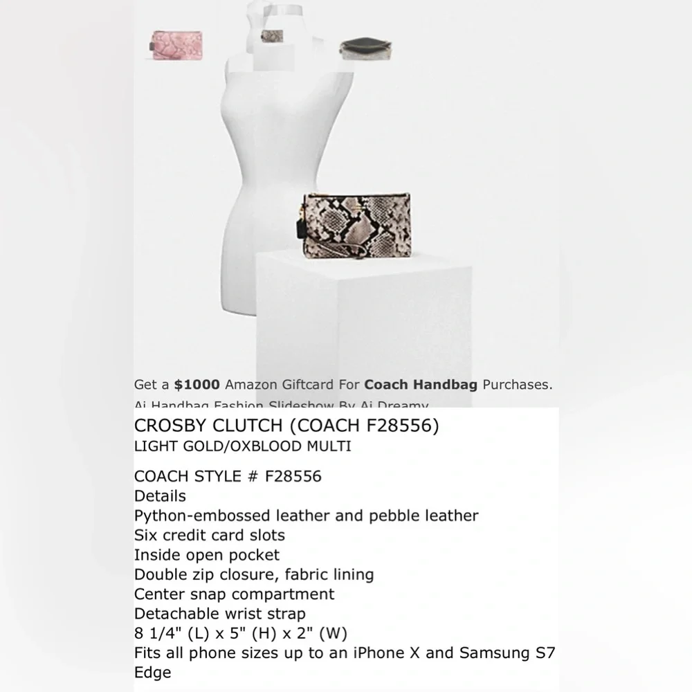 Coach Wristlet Wallet-Python Print - Picture 4 of 5